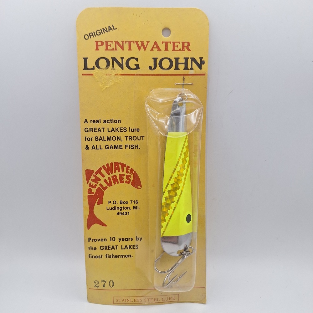 Pentwater Long John 270‎ Stainless Steel Fishing Lure Great Lakes Yellow